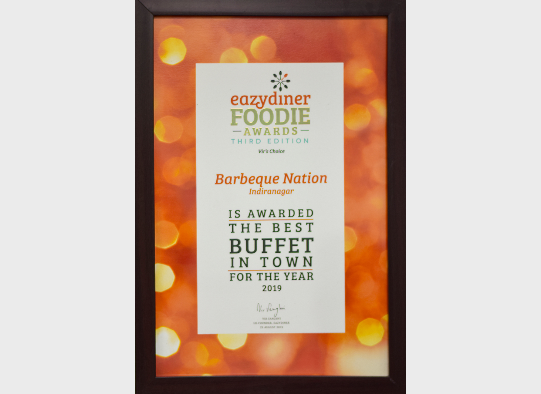 EazyDiner Foodie Award